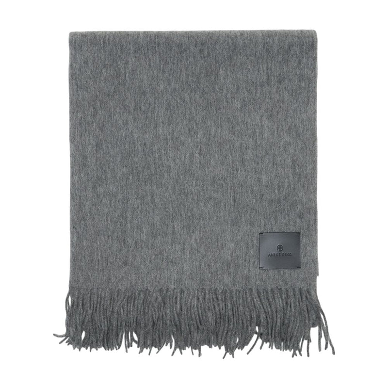 Anine Bing Augustina Scarf — Gray Wool Scarfs