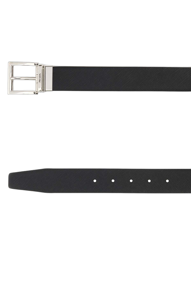 Prada Saffiano Calf Leather Belt — Black