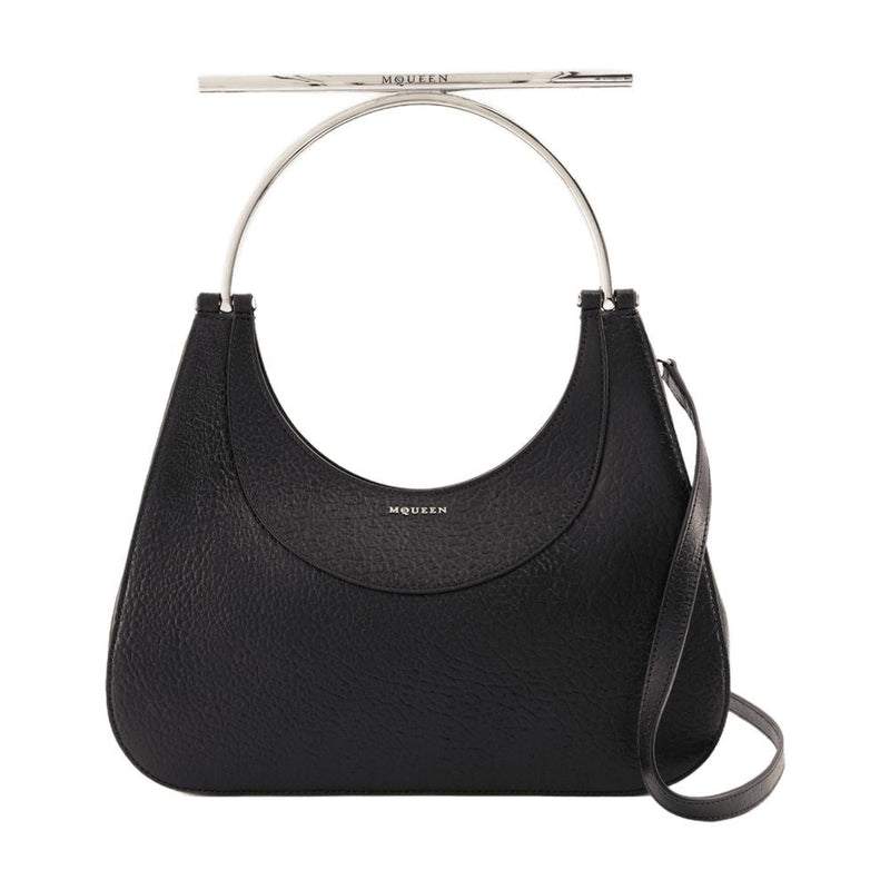 Alexander Mcqueen Textured Lambskin Shoulder Bag — Black