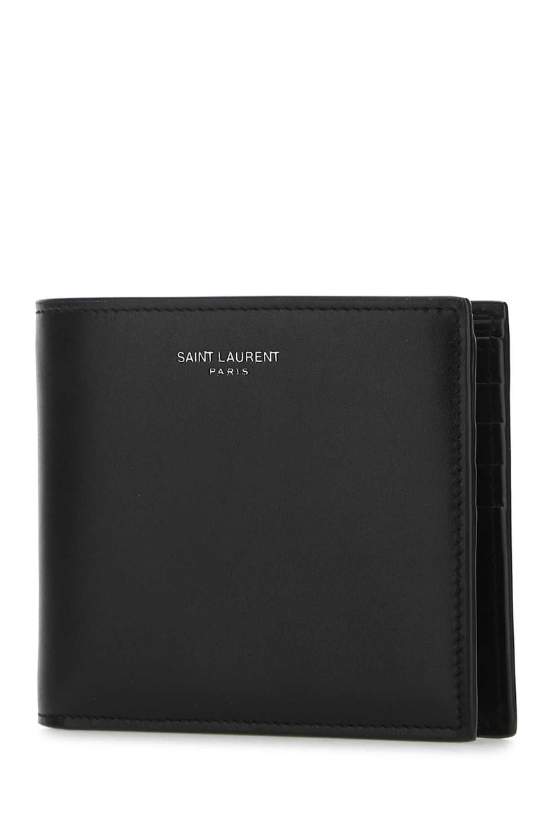 Saint Laurent Leather Wallet — Black Exterior