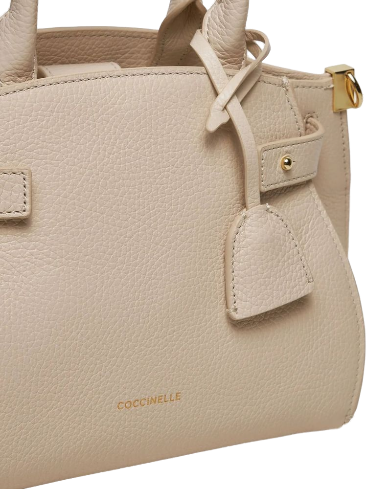Coccinelle Kliche Shoulder Bag — Beige Cow Leather