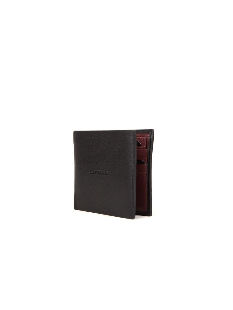 Momo Design Bi-Fold Leather Wallet — Black Polyurethane