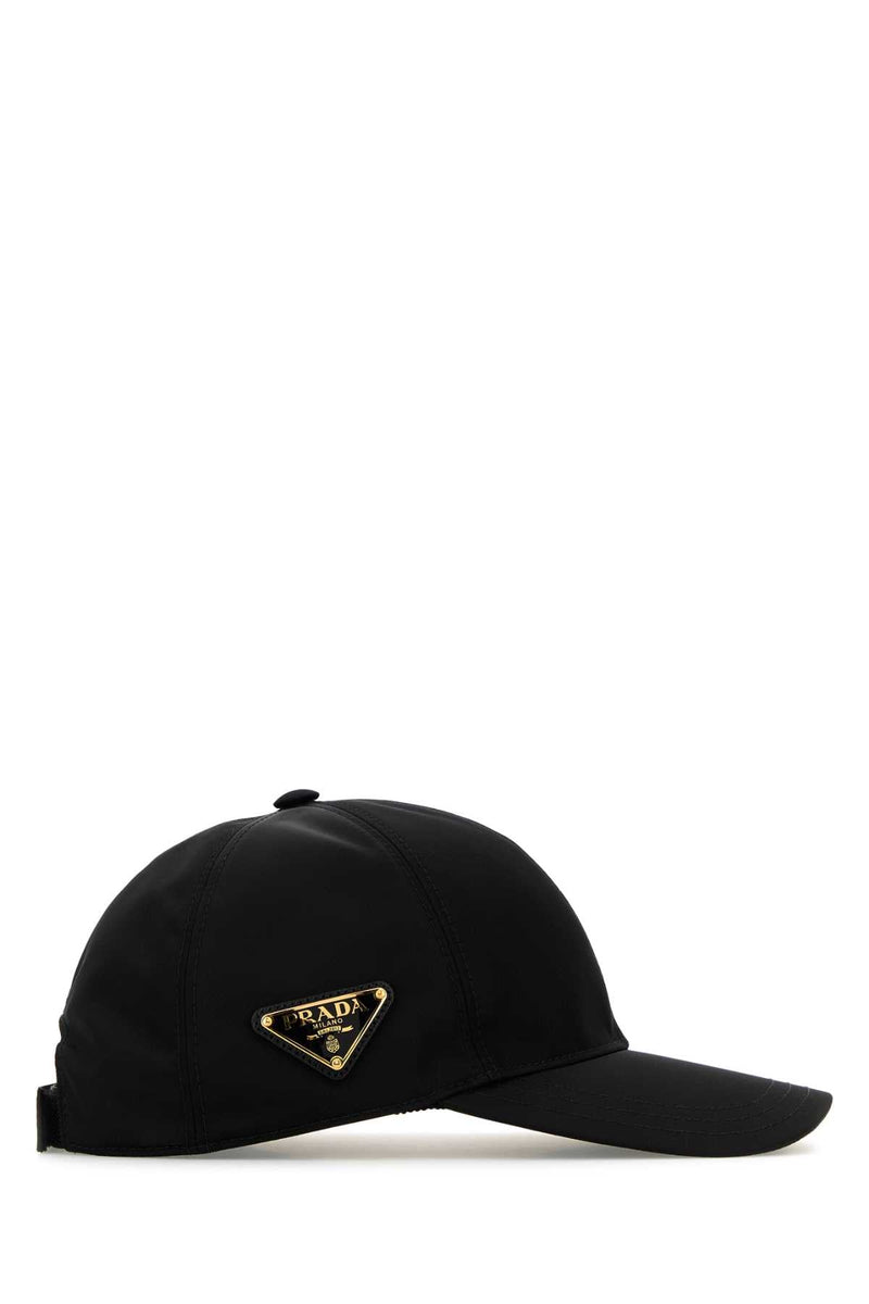 Prada Hat Re-Nylon Baseball Cap — Black Caps