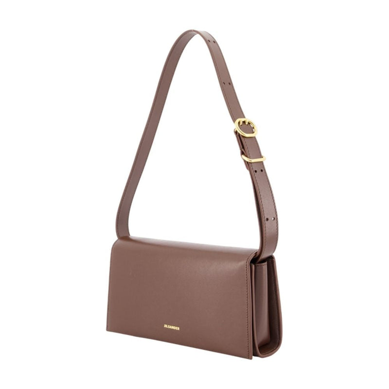 Jil Sander Calfskin Leather Crossbody Bag — Brown