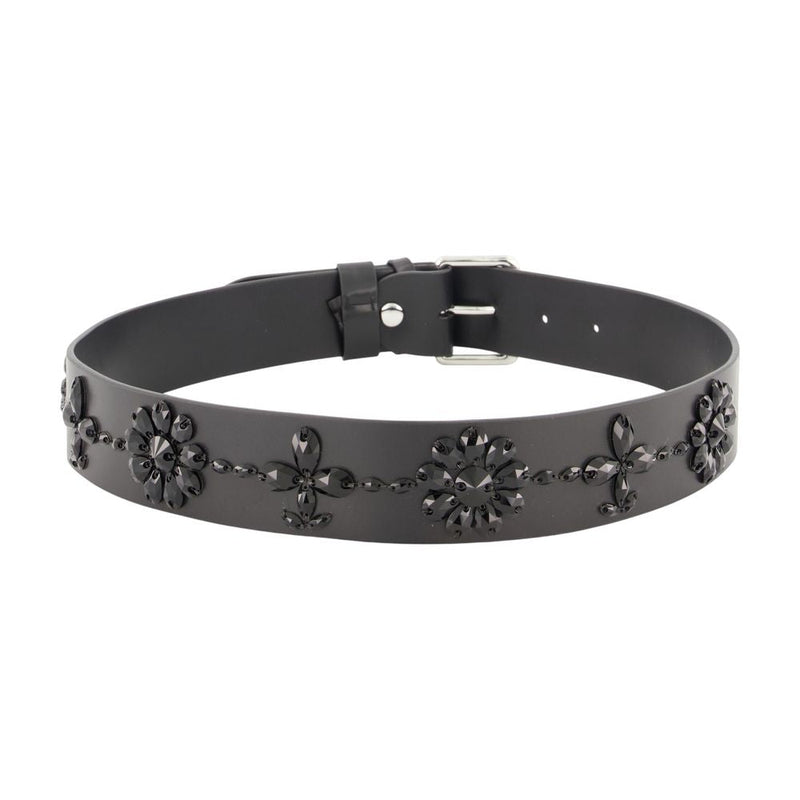 Simone Rocha Embroidered Calfskin Belt — Black