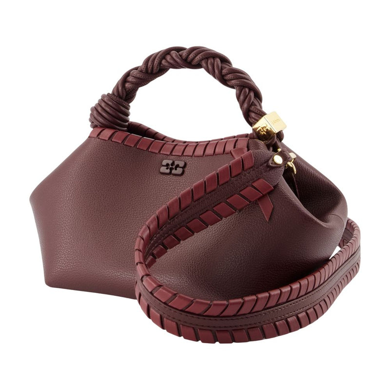 Ganni Bou Handbag Shoulder Bag — Burgundy Synthetic