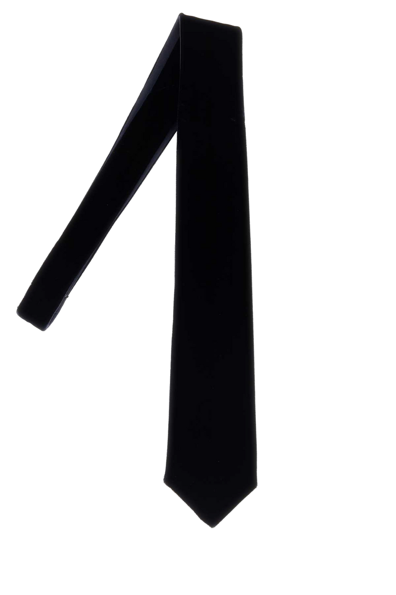 Giorgio Armani Velvet Necktie — Navy Neckties
