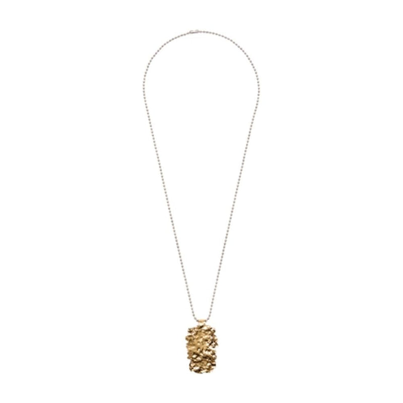 Isabel Marant Textured Metal Pendant Necklace — Gold Necklaces