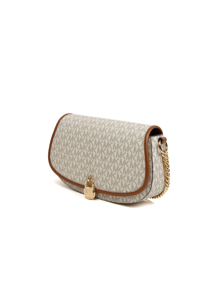 Michael Kors Mila Crossbody Bag — Beige Leather | Trim: Polyurethane