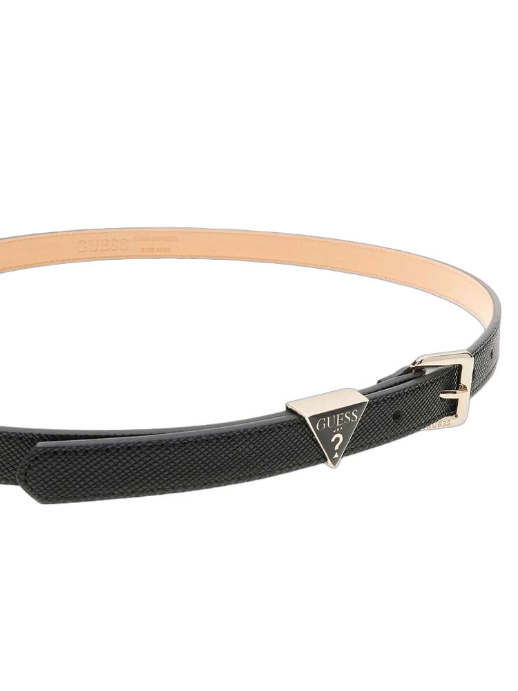 Guess Logo-Embellished Polyester Belt — Black