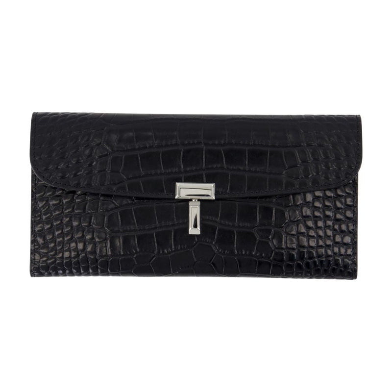 Toteme T-Lock Coin Purse — Black Exotic_leather Purses