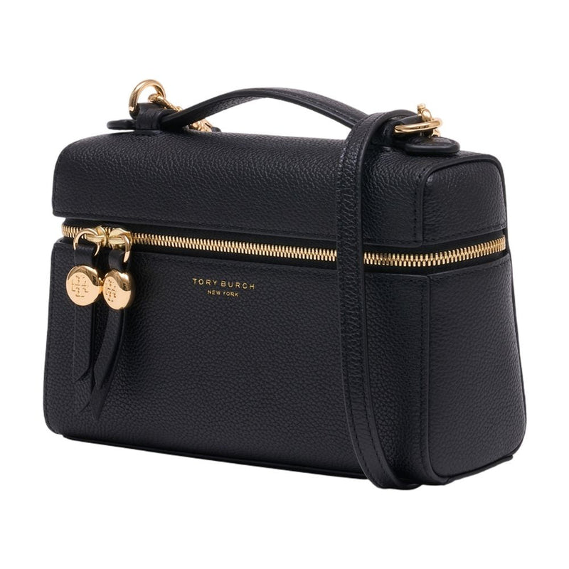 Tory Burch Romy Slim Top Handle Bag — Black Cowhide