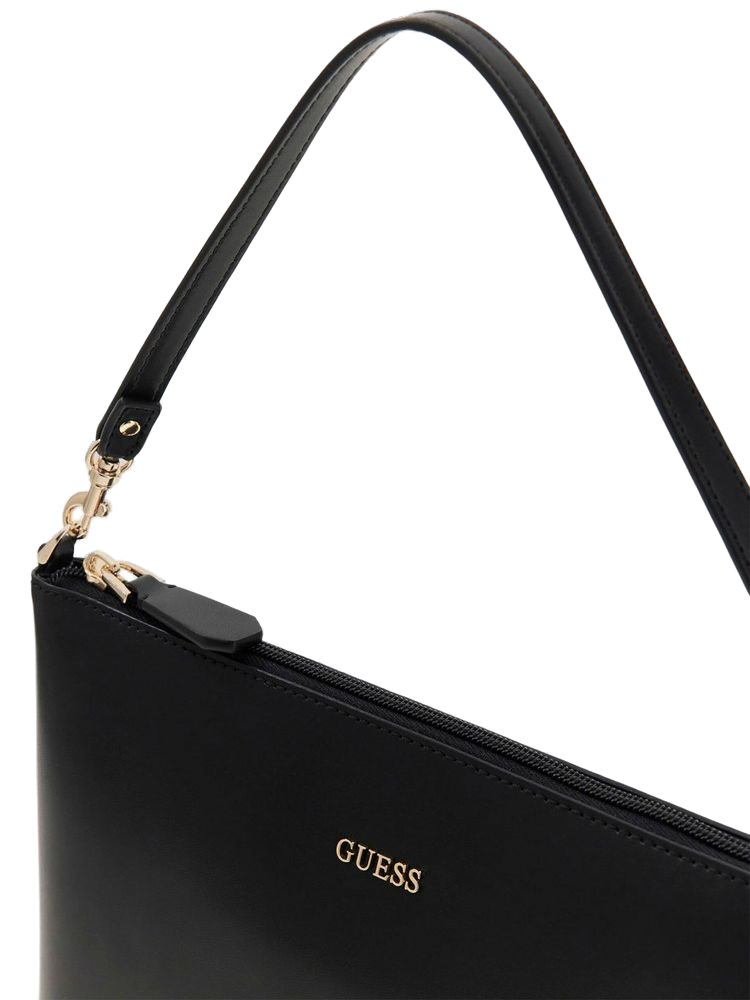 Guess Perforated Lattice Tote Bag — Black Polyurethane