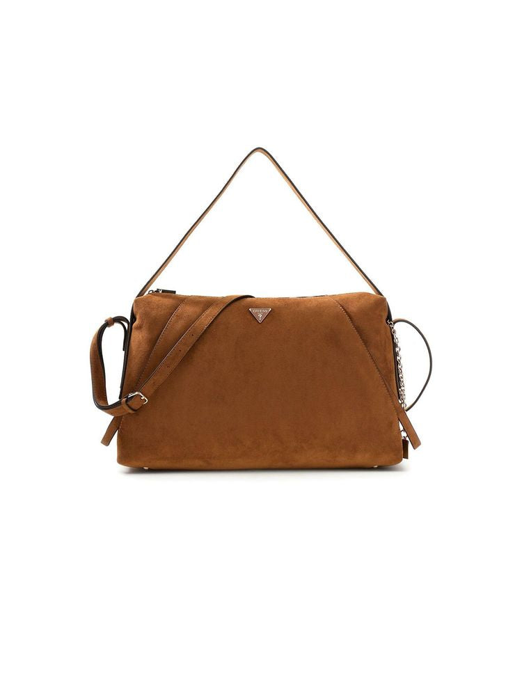 Guess Devon Shoulder Bag — Brown Polyester
