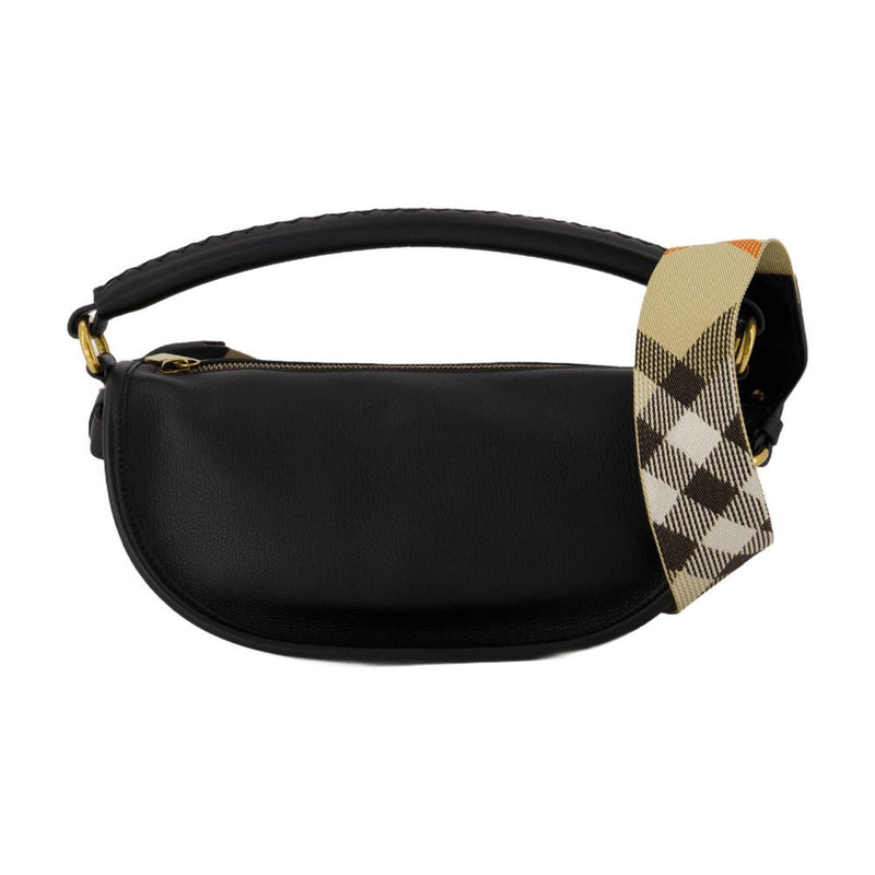Burberry B Clip Shoulder Bag — Black Calfskin