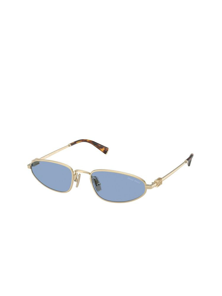 Miu Miu 0mu Metal Rectangle Sunglasses — Gold