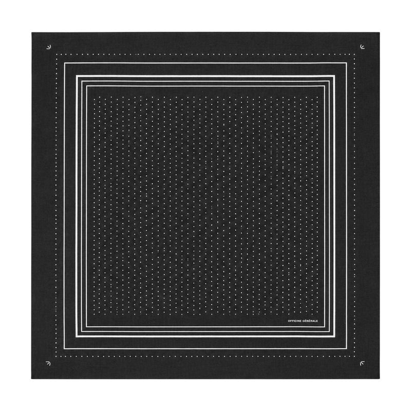 Officine Generale Wool Polka-Dot Scarf — Black Scarfs