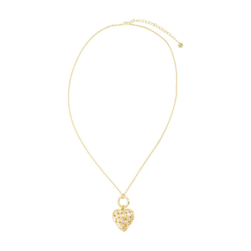 Self-Portrait Filigree Heart Pendant Necklace — Gold Necklaces