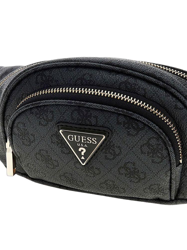 Guess Latona Belt Bag — Black Polyurethane