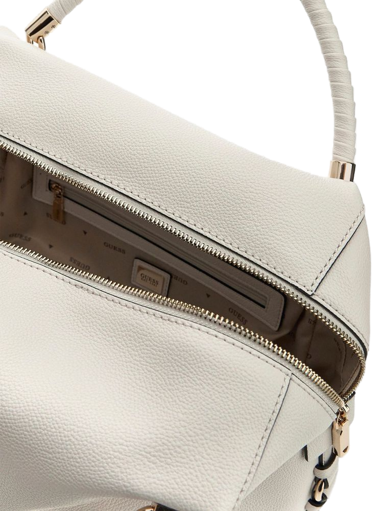 Guess Top Handle Bag — White Polyurethane
