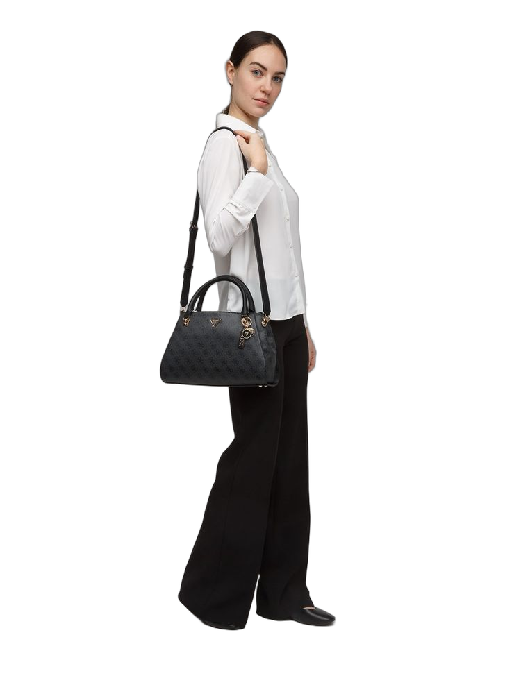 Guess Noelle Ii Shoulder Bag — Black Polyurethane