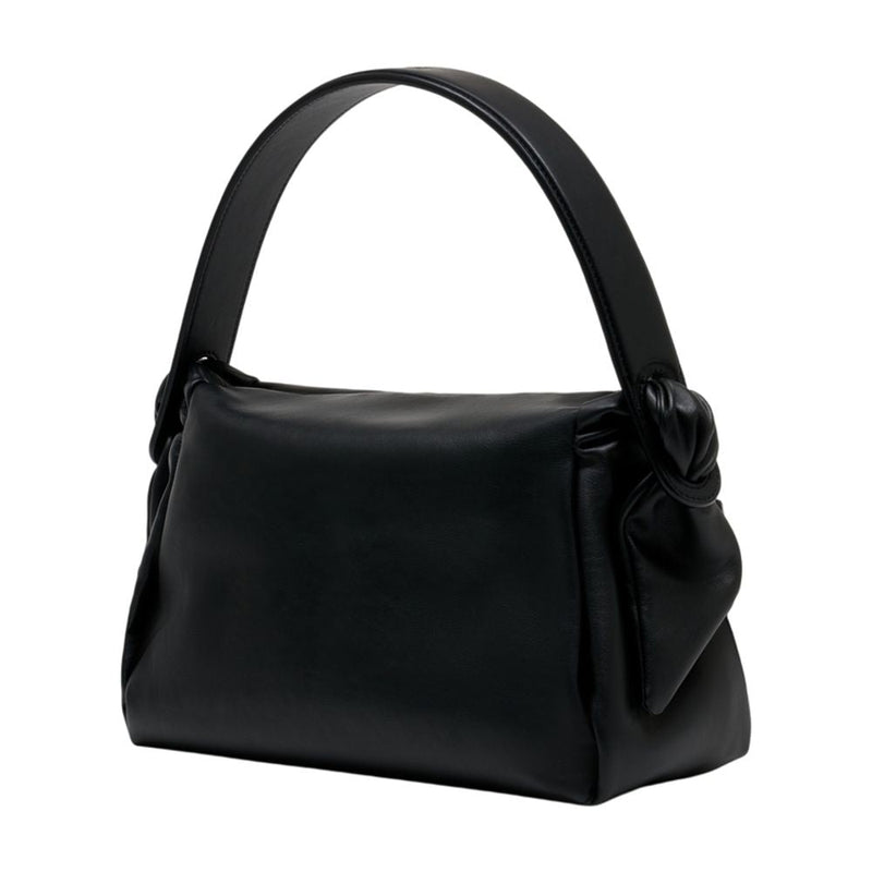 Kenzo Gathered Calfskin Shoulder Bag — Black