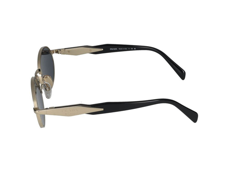 Prada 0pr Metal Oval Sunglasses — Silver