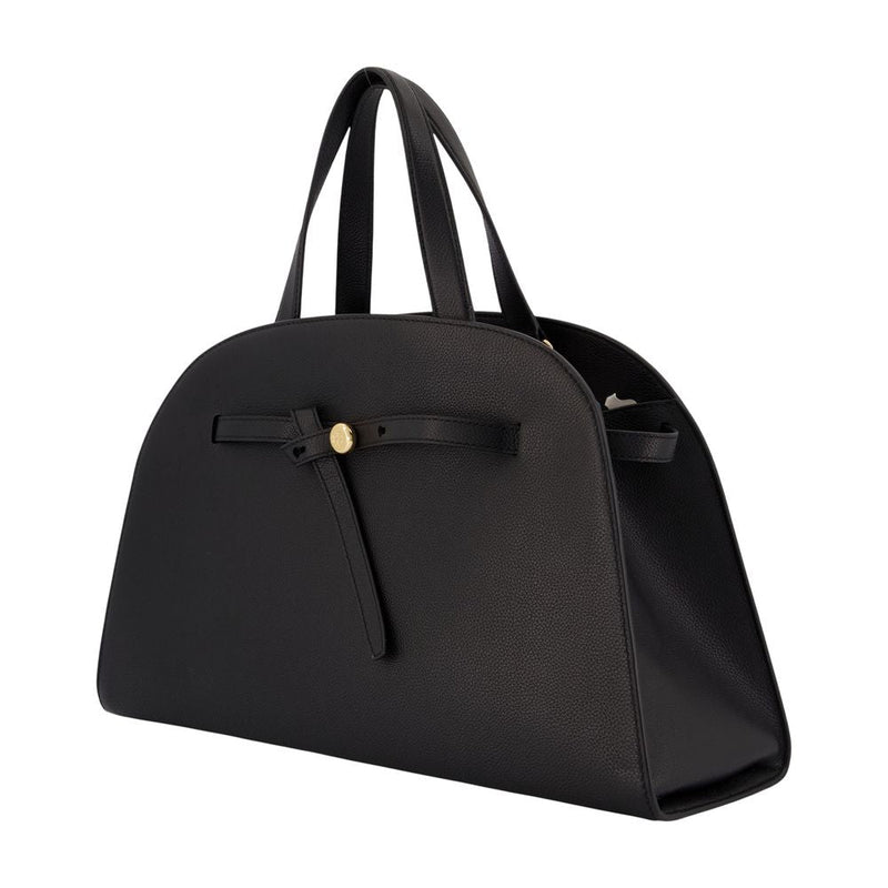 Tory Burch Romy Bauletto Shoulder Bag — Black Calfskin