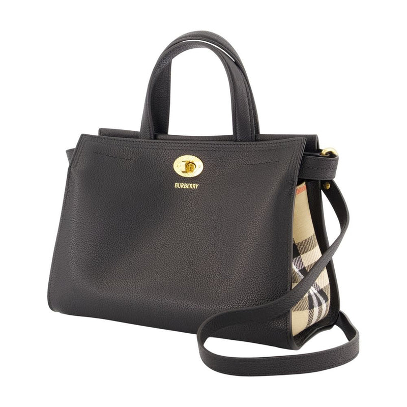 Burberry Ll Mini Cotswolds Tote Bag — Black Calfskin