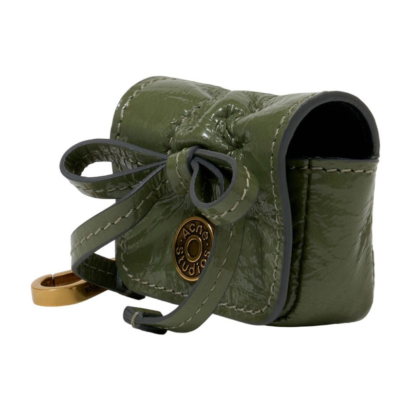 Acne Studios Crinkled Patent Calfskin Shoulder Bag — Green