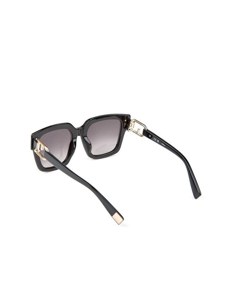 Furla Sfu981 Glossy Black Acetate Sunglasses —