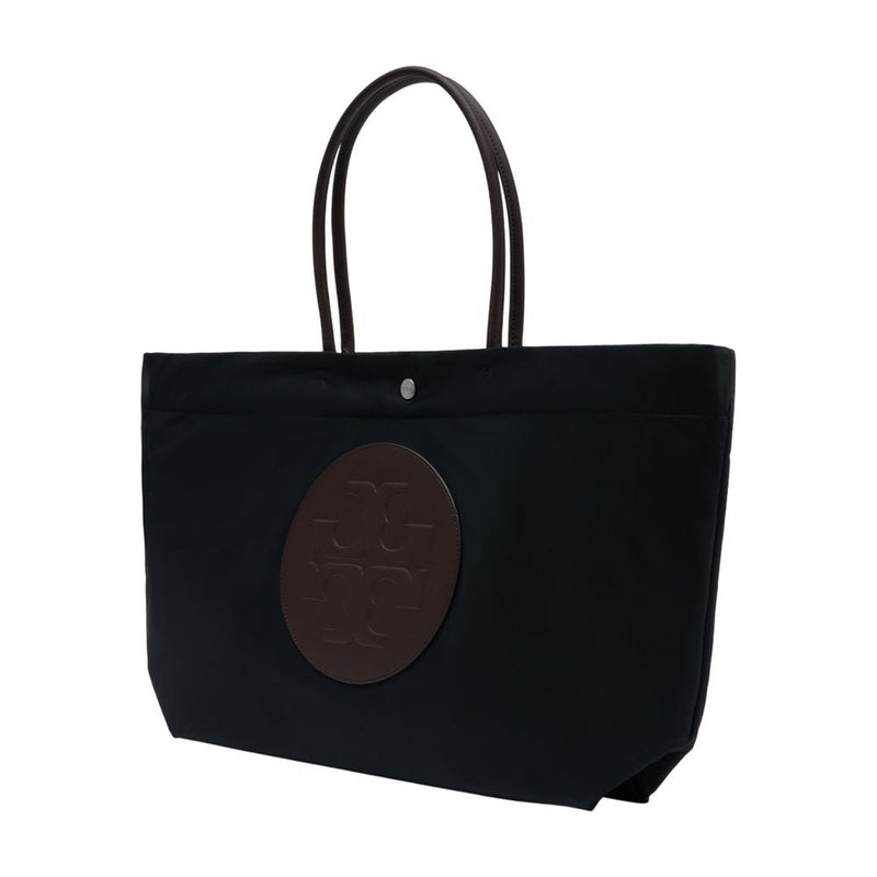 Tory Burch Ella Twist Tote Bag — Black Calfskin