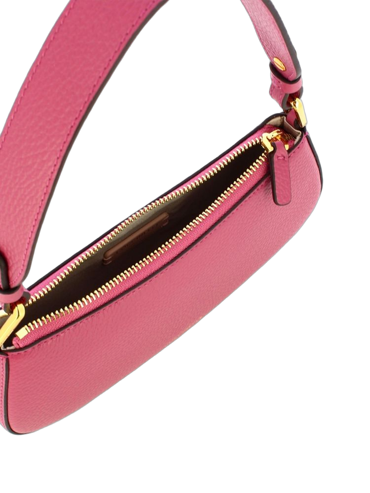 Coccinelle Merveille Mini Shoulder Bag — Rose Cow Leather