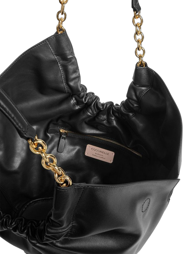 Coccinelle Smash Shoulder Bag — Black Bovine Leather