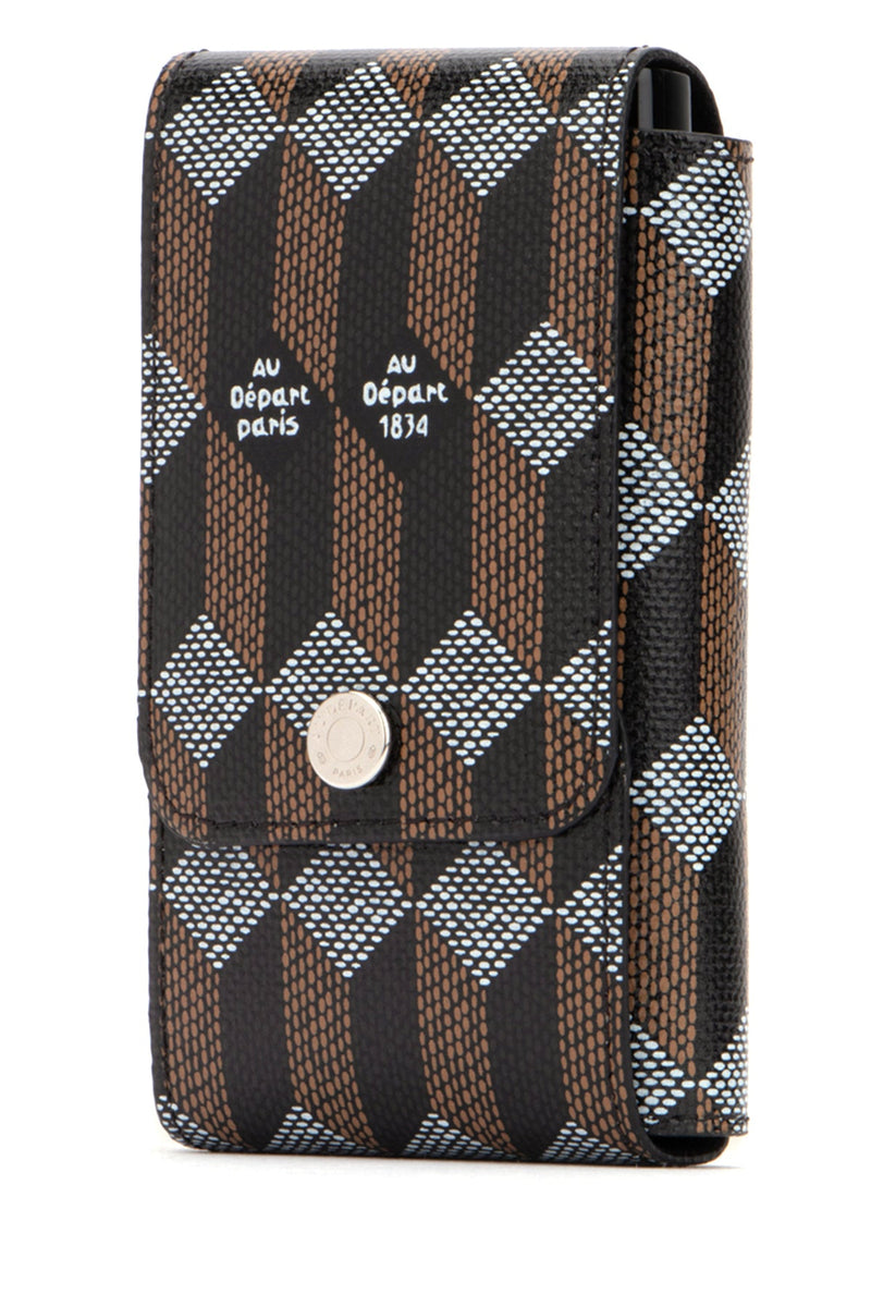 Au Depart Patterned Canvas Wallet — Black