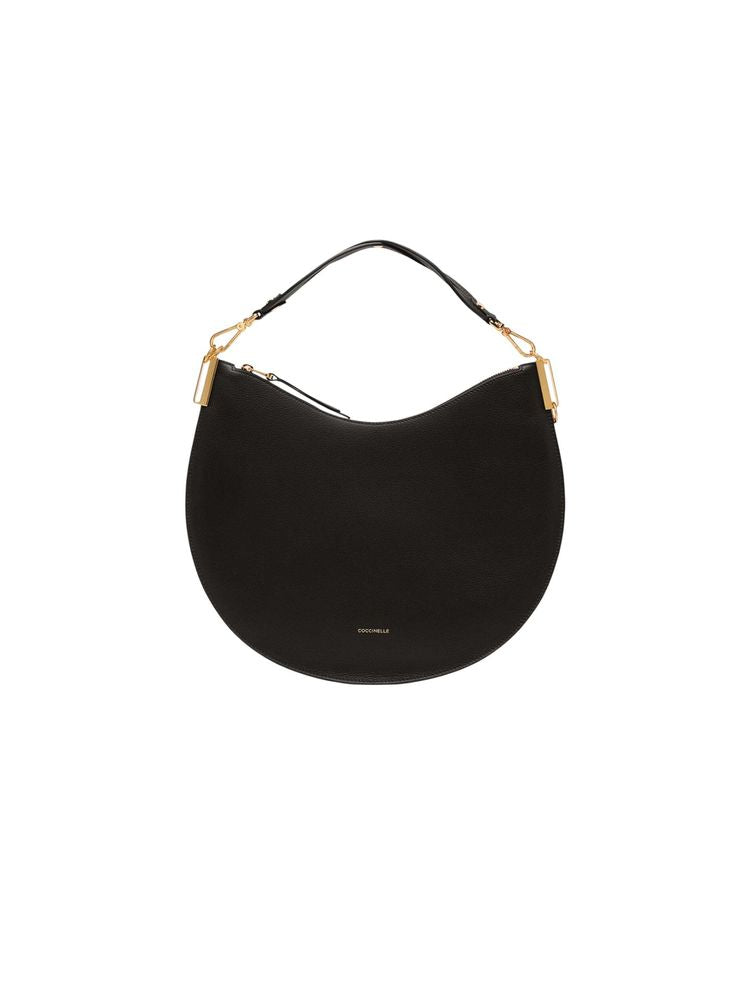 Coccinelle Sunup Shoulder Bag — Black Cowhide