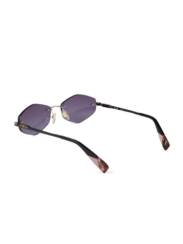 Furla Sfub28 Smoke Gradient Tinted Metal Sunglasses — Rose Gold