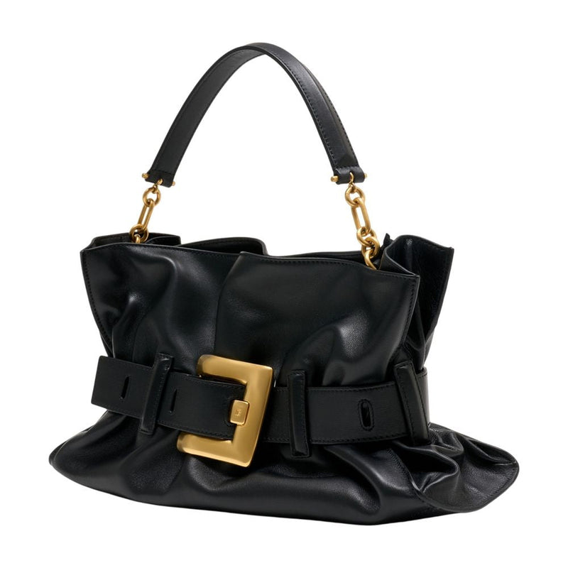 Balmain Shoulder Bag — Black Calfskin