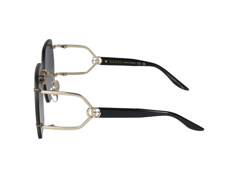 Gucci Gg1562s Oversized Rimless Metal Sunglasses — Gold