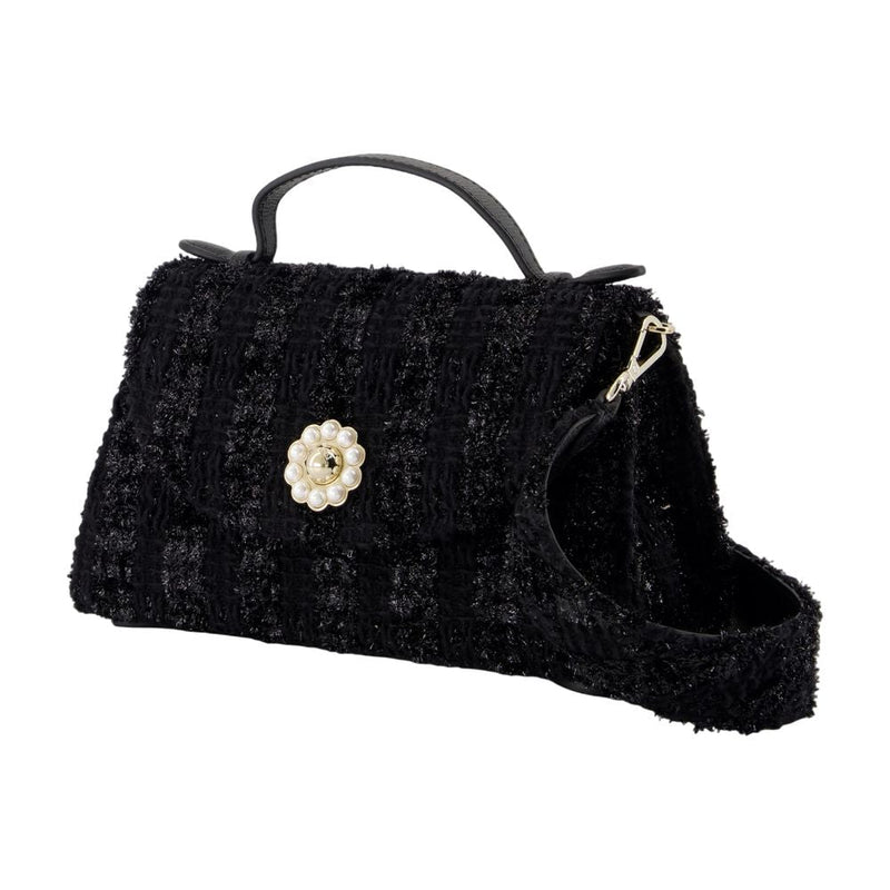 Simone Rocha Pearl-Embellished Cotton Top Handle Bag — Black