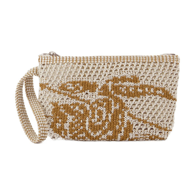 Burberry Open-Weave Cotton Mesh Pouch — White