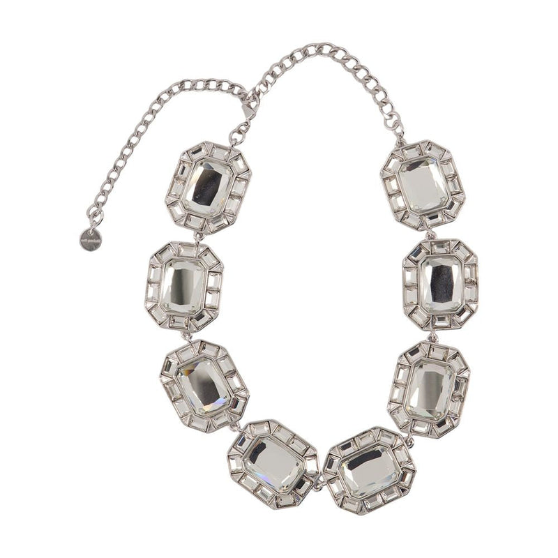 Self-Portrait Crystal And Pearl Necklace — Silver Pearls Necklaces