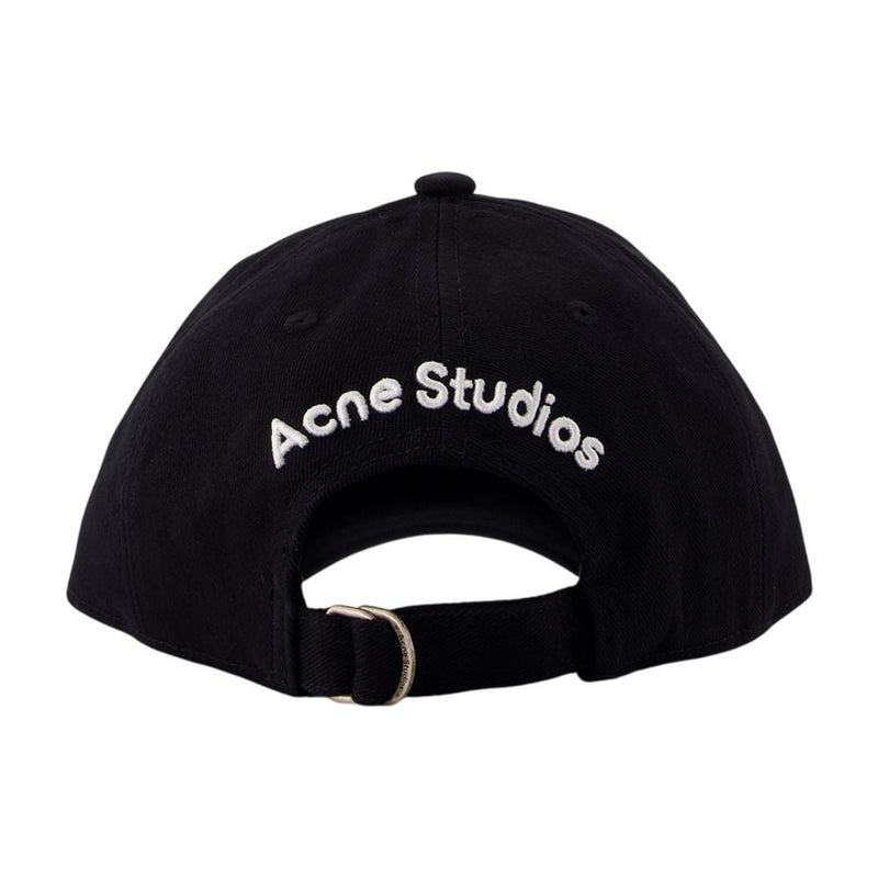 Acne Studios C40478-900 Cotton Baseball Cap — Black Caps