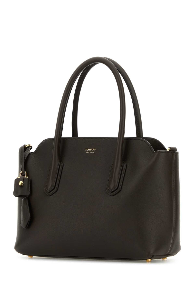 Tom Ford Calf Leather Shoulder Bag — Black