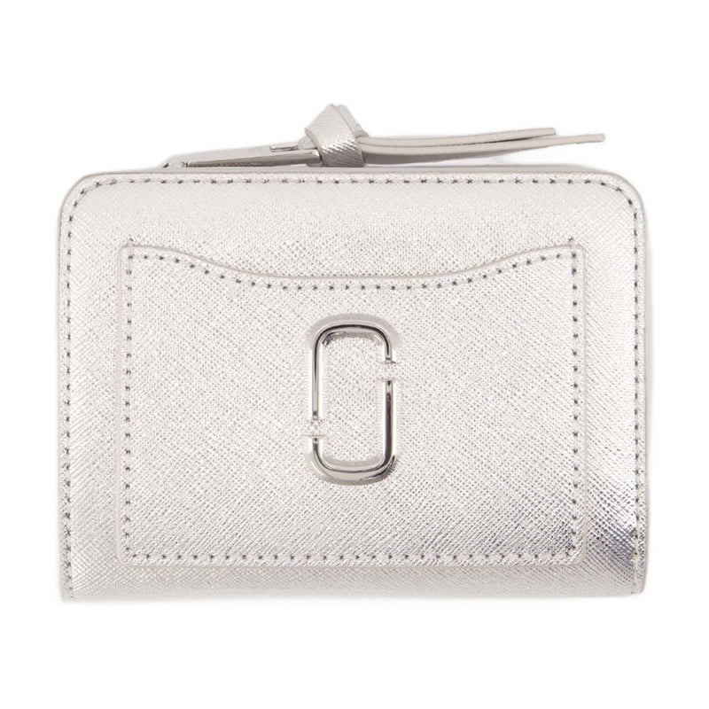 Marc Jacobs Compact Silver Calfskin Wallet —