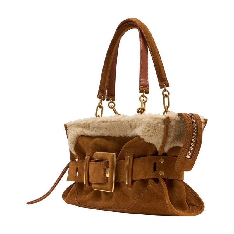 Balmain Shoulder Bag — Brown Calfskin