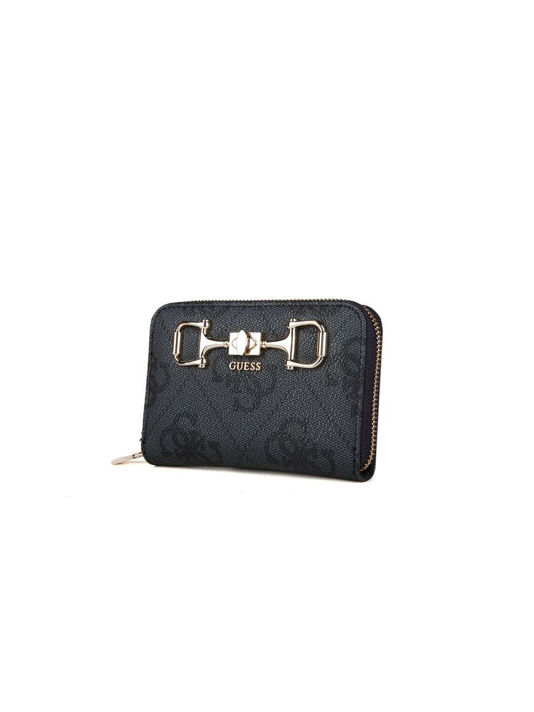 Guess Logo-Embossed Wallet — Black Polyurethane