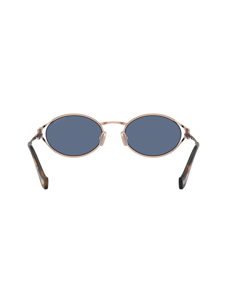 Miu Miu 52ys Logo Metal Sunglasses — Blue (other)