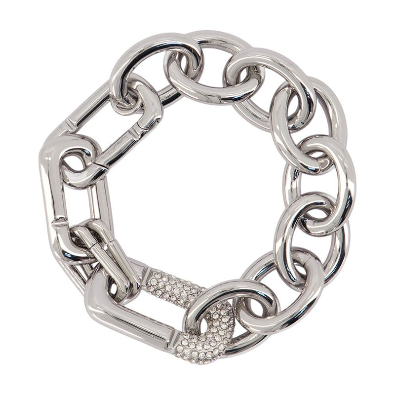 Marc Jacobs Crystal-Pave Link Bracelet — Silver Metal Bracelets