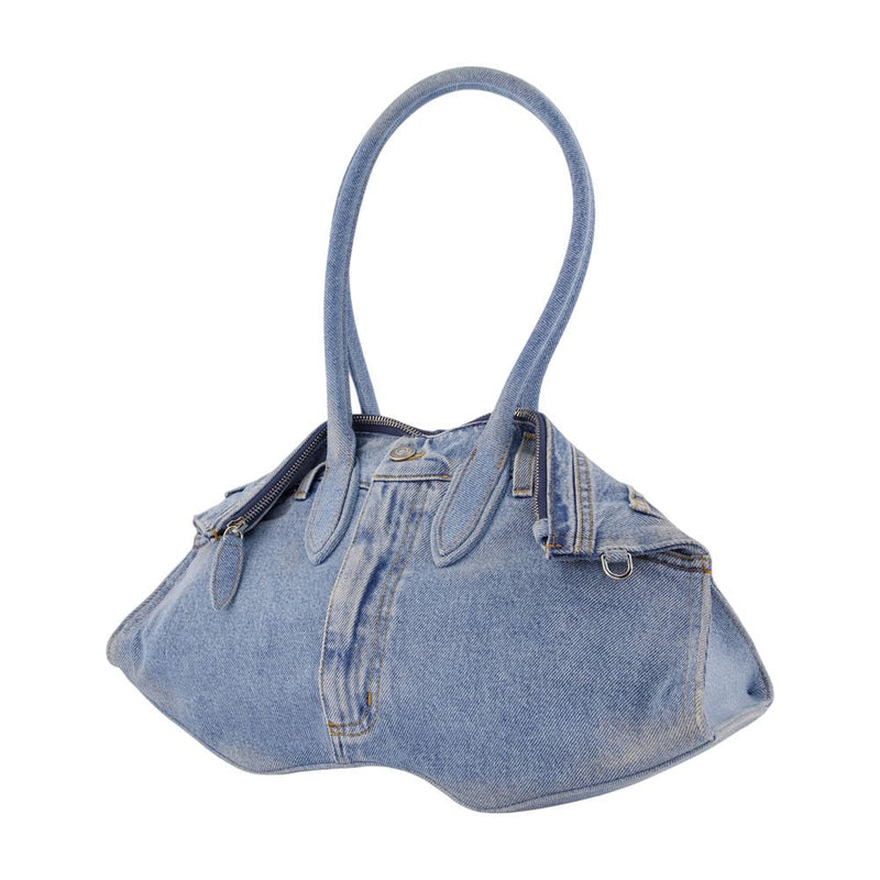 Alexander Mcqueen Manta Shoulder Bag — Blue Denim